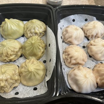 Yu Noodles - Left: Pork and Shrimp Soup Dumplings (6pcs) Right: Pork Soup Dumplings (6pcs) - Chinese Near Me - Fairfax, Virginia Yu Noodles - Left: Pork and Shrimp Soup Dumplings (6pcs) Right: Pork Soup Dumplings (6pcs) - Chinese Near Me - Fairfax, Virginia