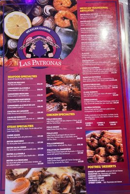 Menu photo 4 Las Patronas Mexican Restaurant  Orlando, FL
