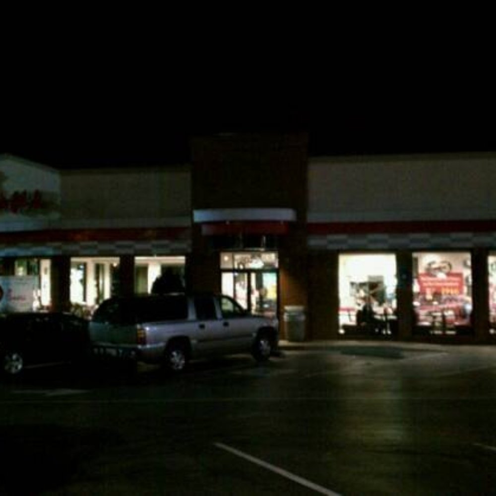 Chick Fil-A at night.