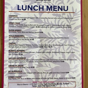 Frontera Mexican Kitchen  - Lunch menu - Mexican Near Me - Stone Mountain, Georgia
