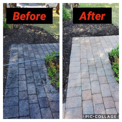Walkway Before/After Photos - See various walkway before/after pressure wash photos.