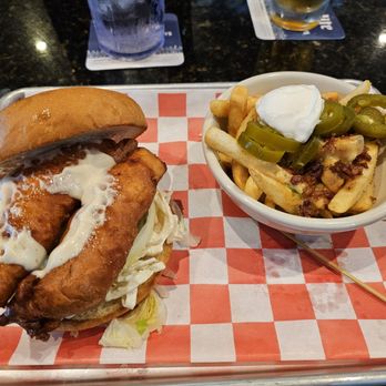 Tailgaters - Visit Crispy fish sandwich and loaded fries - Sports Bars Near Me - Dallas, Texas Tailgaters - Visit Crispy fish sandwich and loaded fries - Sports Bars Near Me - Dallas, Texas