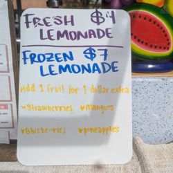 Love N Juice - Lemonade menu