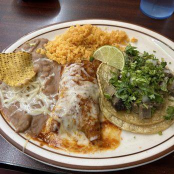 Burritos Jalisco - Chicken enchilada, tongue taco special. - Mexican Near Me - Demotte, Indiana Burritos Jalisco - Chicken enchilada, tongue taco special. - Mexican Near Me - Demotte, Indiana