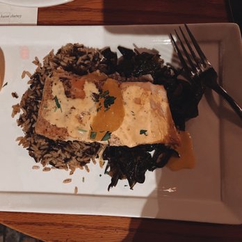 Biltmore Stable Cafe - Main entree from the 3 course candle dinner: The Salmon! - American Near Me - Asheville, North Carolina Biltmore Stable Cafe - Main entree from the 3 course candle dinner: The Salmon! - American Near Me - Asheville, North Carolina