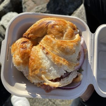 Sausalito Bakery & Cafe - Croissant and cream cheese w smoked salmon, capers, red onion. - Coffee & Tea Near Me - Sausalito, California