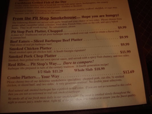 Menu photo 6 Pit Stop Bar-B Q & Grill Tifton, GA Menu photo 6 Pit Stop Bar-B Q & Grill Tifton, GA