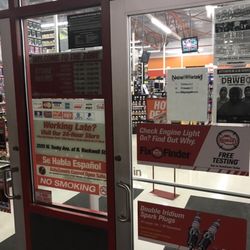 Auto Zone - Door locked 10 mins prior to posted closing time