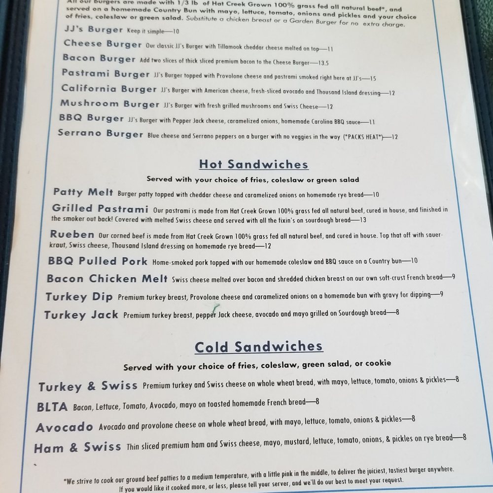 JJ's Cafe - Menu - Cafes Near Me - Old Station, California JJ's Cafe - Menu - Cafes Near Me - Old Station, California