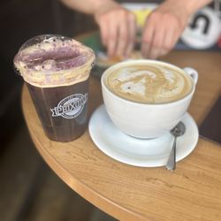 Peixoto Coffee Roasters - Twilight Nitro (left), Kettle Corn Latte (right)