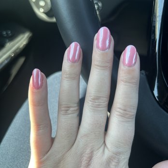 Luxury Nails - Natural nails with pink gel and chrome - Nail Salons Near Me - Las Vegas, Nevada Luxury Nails - Natural nails with pink gel and chrome - Nail Salons Near Me - Las Vegas, Nevada