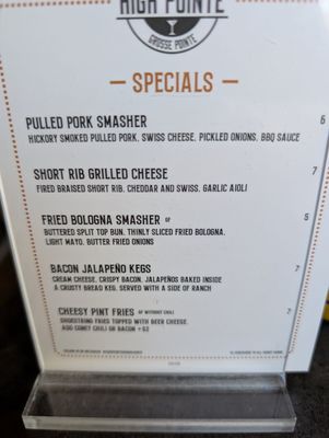 Menu photo 3 High Pointe Burger Jointe Grosse Pointe, MI