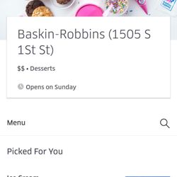 Baskin-Robbins - This BR store location is now available on UBER EATS