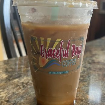 Graceful Rays Coffee - Iced salted caramel latte with caramel drizzle - Coffee & Tea Near Me - Geneva, Alabama Graceful Rays Coffee - Iced salted caramel latte with caramel drizzle - Coffee & Tea Near Me - Geneva, Alabama