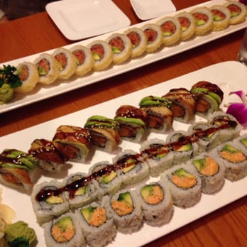Genki Ya - spicy tuna tempura roll, super dragon roll, eel avocado roll, and spicy seafood roll - Sushi Bars Near Me - Brookline, Massachusetts