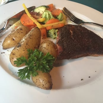 Catch22 Lobster Bar - Catch of the Day. Blackened Salmon with roasted potatoes and veggies. - Seafood Near Me - Moncton, New Brunswick Catch22 Lobster Bar - Catch of the Day. Blackened Salmon with roasted potatoes and veggies. - Seafood Near Me - Moncton, New Brunswick
