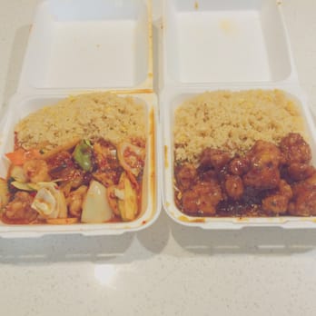 Shanghai Kitchen - Lunch delivery: garlic shrimp (left), General Tso chicken (right). - Dim Sum Near Me - Englewood, Colorado Shanghai Kitchen - Lunch delivery: garlic shrimp (left), General Tso chicken (right). - Dim Sum Near Me - Englewood, Colorado