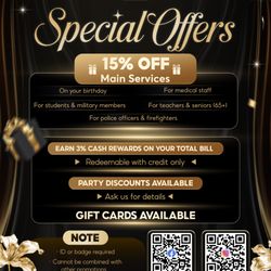Ben's Nails & Spa - SPECIAL OFFERS You'll Love at Ben's Nails & Spa! 
Your beauty deserves a treat -- and your wallet does too!

Enjoy 15% OFF Main Services