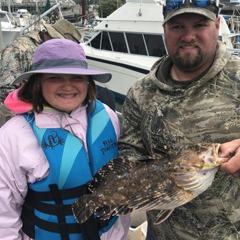 Tidewind Sportfishing - My husband and daughter with his fish! - Boat Charters Near Me - Brookings, Oregon