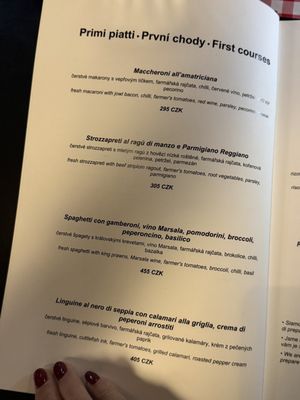 Menu photo 4 GamberoRosso Prague, PR Menu photo 4 GamberoRosso Prague, PR