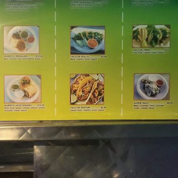Zumix - Menu of common taqueria items. - Food Trucks Near Me - San Bruno, California