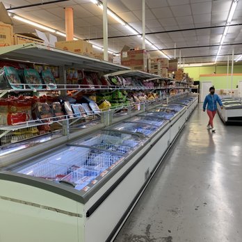 Asian Supermarket - Back seafood section, frozen seafood view - International Grocery Near Me - Baton Rouge, Louisiana