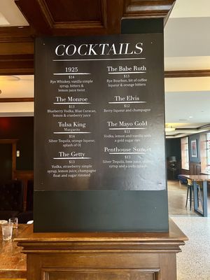 Menu photo 1 Mayo Penthouse Bar Tulsa, OK