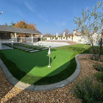 Stockdale Landscape - Artificial Turf Putting Green & CA Native Flower Bed Planting. - Landscaping Near Me - Bakersfield, California Stockdale Landscape - Artificial Turf Putting Green & CA Native Flower Bed Planting. - Landscaping Near Me - Bakersfield, California