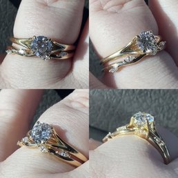 The reverie engagement ring with the winding willow wedding band. The reverie engagement ring with the winding willow wedding band.