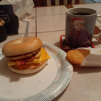 McDonald's - Triple stack breakfast bagel with hashbrowns and homemade coffee - Coffee & Tea Near Me - Lansdale, Pennsylvania McDonald's - Triple stack breakfast bagel with hashbrowns and homemade coffee - Coffee & Tea Near Me - Lansdale, Pennsylvania