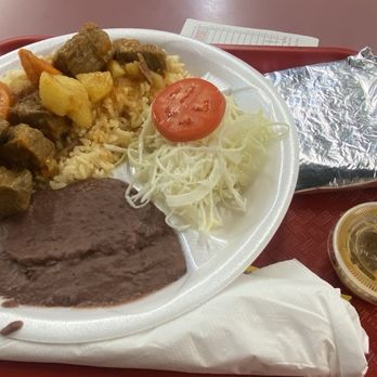 Las Pupusas Deli - Stew beef with rice - Salvadoran Near Me - Charlotte, North Carolina Las Pupusas Deli - Stew beef with rice - Salvadoran Near Me - Charlotte, North Carolina