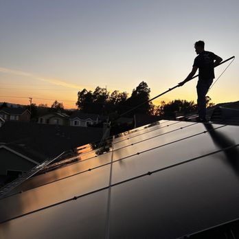 Sonoma Shine - Sunset solar panel shot - Window Washing Near Me Sonoma Shine - Sunset solar panel shot - Window Washing Near Me