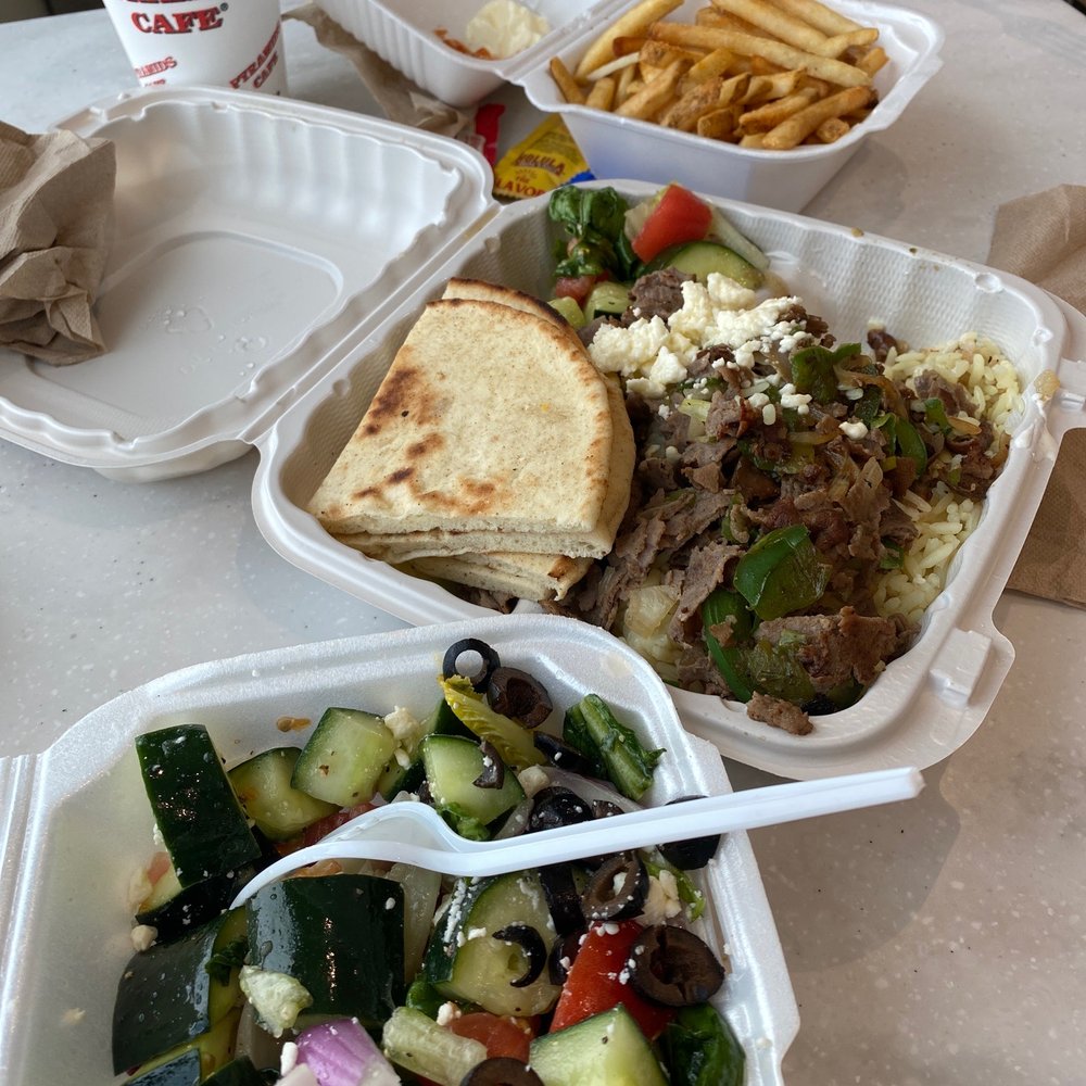 Pyramids Café - Greek salad, Philly Cheese Steak Plate, and Fries - Salad Near Me - Nashville, Tennessee Pyramids Café - Greek salad, Philly Cheese Steak Plate, and Fries - Salad Near Me - Nashville, Tennessee
