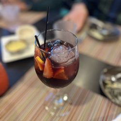 Coracora - Red Sangria with a rose shaped ice cube