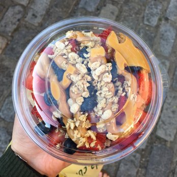 Juice Vitality - Acai bowl with no mangoes, kiwi, chia | added PB for $1 - $9.50 - Juice Bars & Smoothies Near Me - New York, New York Juice Vitality - Acai bowl with no mangoes, kiwi, chia | added PB for $1 - $9.50 - Juice Bars & Smoothies Near Me - New York, New York