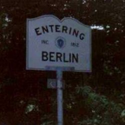 Berlin Town of - Old entering Berlin sign on Route 62 from Clinton.