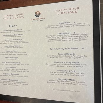 HarborView Bistro & Bar - November 6, 2024 - Happy Hour Menu. - Breakfast & Brunch Near Me - Fort Bragg, California HarborView Bistro & Bar - November 6, 2024 - Happy Hour Menu. - Breakfast & Brunch Near Me - Fort Bragg, California