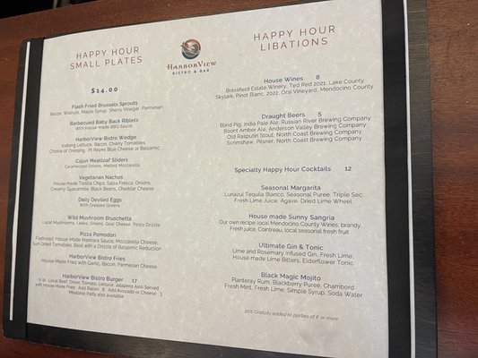 Menu photo 8 HarborView Bistro & Bar Fort Bragg, CA