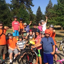 Wheel Kids Bicycle Club - Goofing around for a group picture after an awesome week of Adventure Camp!