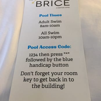 Kimpton Brice Hotel - There is a pass code for the pool area! - Hotels Near Me - Savannah, Georgia