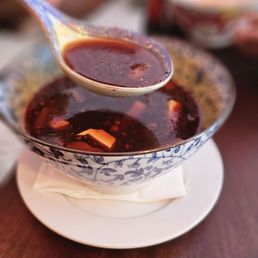 The magnificent Vegetable Hot and Sour Soup.