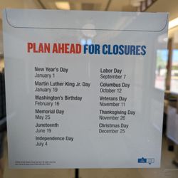 US Post Office - Post Office Holidays