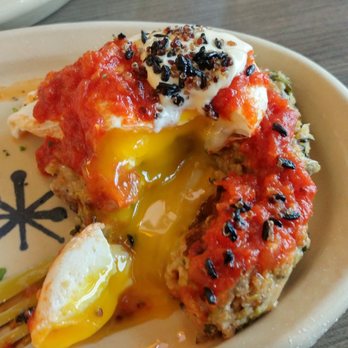 Snooze, an A.M. Eatery - Runny egg on the ancient grain benedict - Breakfast & Brunch Near Me - Austin, Texas
