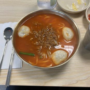 Mdk Noodles - Knife Cut Noodle in a Spicy Chicken Broth (Spicy Kalguksu) - Korean Near Me - Anaheim, California