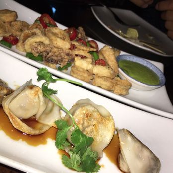 AnQi Bistro - Calamari and chicken dumplings - Asian Fusion Near Me - Costa Mesa, California AnQi Bistro - Calamari and chicken dumplings - Asian Fusion Near Me - Costa Mesa, California