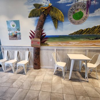 Inspire Bowl n' Cafe - Example of seating. There is a full row of tables with 2 chairs - Acai Bowls Near Me - Lexington, Massachusetts Inspire Bowl n' Cafe - Example of seating. There is a full row of tables with 2 chairs - Acai Bowls Near Me - Lexington, Massachusetts