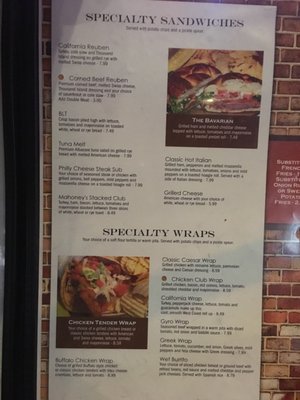 Menu photo 2 CJ Mahoney's Rochester Hills, MI