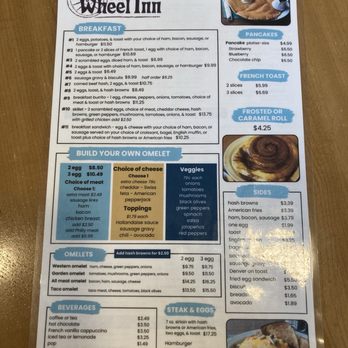 The Wheel Inn - Breakfast menu - Breakfast & Brunch Near Me - Watertown, South Dakota