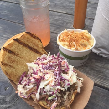 Morgan's Brooklyn Barbecue - Pulled pork sandwich, Mac and cheese, and some strawberry lemonade fru fru alcoholic beverage :) - Barbeque Near Me - Brooklyn, New York Morgan's Brooklyn Barbecue - Pulled pork sandwich, Mac and cheese, and some strawberry lemonade fru fru alcoholic beverage :) - Barbeque Near Me - Brooklyn, New York