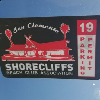 Shorecliffs Beach Club - Parking permit sticker - Social Clubs Near Me - San Clemente, California Shorecliffs Beach Club - Parking permit sticker - Social Clubs Near Me - San Clemente, California